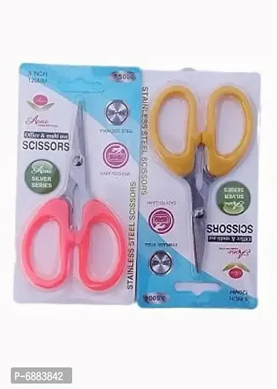 Small For Shaving ,Cutting, Thread Cutting,Office purpose , Home  Kitchen Scissors (Pack of 2)-thumb0