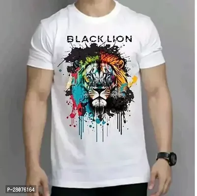 Reliable White Polyester Printed Round Neck Tees For Men-thumb0