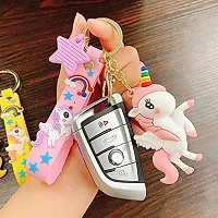 Harshad Premium Unicorn Action Character 3D Rubber Silicone Keychain For Car & Bike Gifting With Key Ring Anti-Rust (Pack Of 1)-thumb4