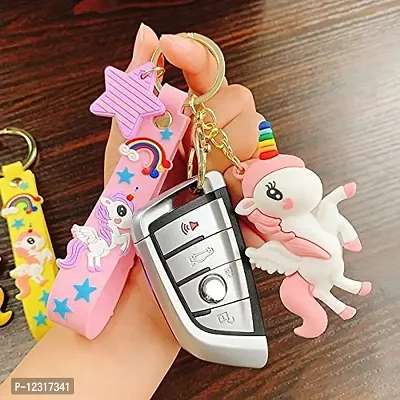 Harshad Premium Unicorn Action Character 3D Rubber Silicone Keychain For Car & Bike Gifting With Key Ring Anti-Rust (Pack Of 1)-thumb5