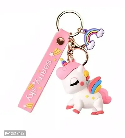 Harshad Premium Unicorn Action Character 3D Rubber Silicone Keychain For Car & Bike Gifting With Key Ring Anti-Rust (Pack Of 1)