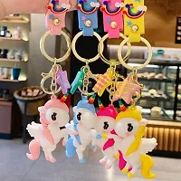 Harshad Premium Unicorn Action Character 3D Rubber Silicone Keychain For Car & Bike Gifting With Key Ring Anti-Rust (Pack Of 1)-thumb4