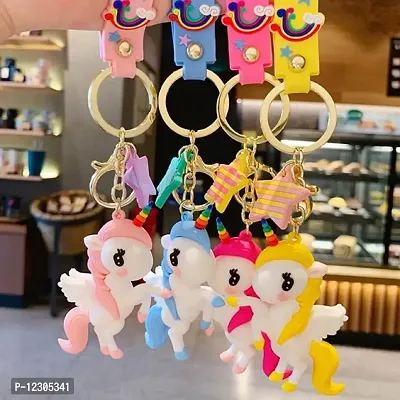 Harshad Premium Unicorn Action Character 3D Rubber Silicone Keychain For Car & Bike Gifting With Key Ring Anti-Rust (Pack Of 1)-thumb5
