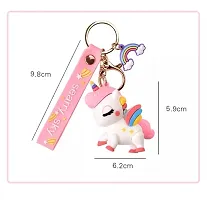 Harshad Premium Unicorn Action Character 3D Rubber Silicone Keychain For Car & Bike Gifting With Key Ring Anti-Rust (Pack Of 1)-thumb1
