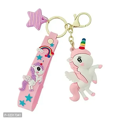 Harshad Premium Unicorn Action Character 3D Rubber Silicone Keychain For Car & Bike Gifting With Key Ring Anti-Rust (Pack Of 1)