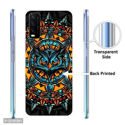 Mobile Back Cover Case Compatible Printed Back Cover For Vivo Y20 Y20i Black-thumb2