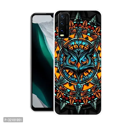 Mobile Back Cover Case Compatible Printed Back Cover For Vivo Y20 Y20i Black-thumb0