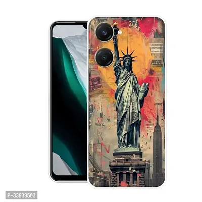 Stylish Back Cover For vivo Y28e 5G, V2407 Statue of Liberty Printed Back Cover