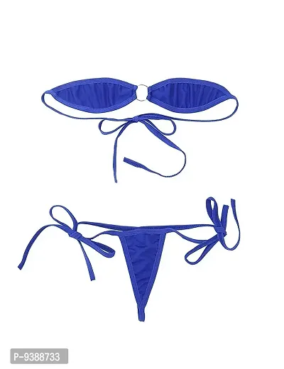 Ceniz Women's G-String Thongs Bikini Set . (Free Size, Royal Blue)
