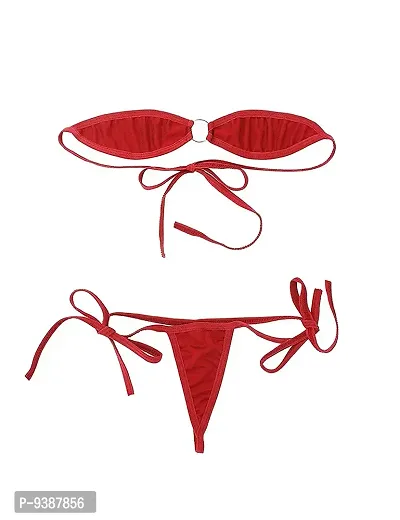 Ceniz Women's G-String Thongs Bikini Set . (Free Size, Red)-thumb0