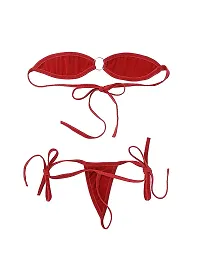Ceniz Women's G-String Thongs Bikini Set . (Free Size, Red)-thumb1