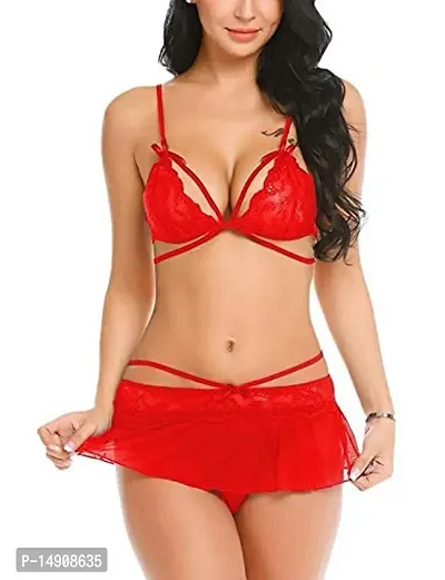 Women Thongs Babydoll Nightwear Sexy Lingerie Bra Set Sleepwear