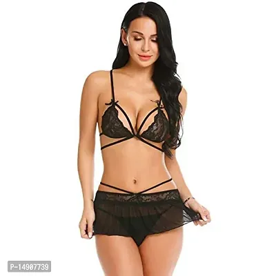 Fashion 2in1 Ladies Sexy Silky Lingerie Underwear & Nightdress