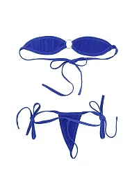 Ceniz Women's G-String Thongs Bikini Set . (Free Size, Royal Blue)-thumb1