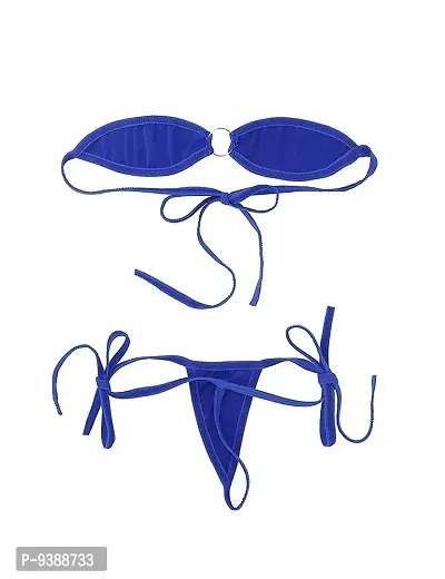 Ceniz Women's G-String Thongs Bikini Set . (Free Size, Royal Blue)-thumb2