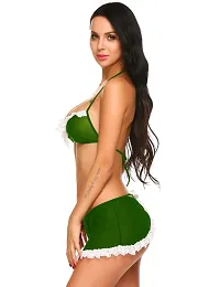 Ceniz Women Babydoll Lingerie Set for Honeymoon for Woman Thongs | Sexy Night Dress Above Knee Baby Doll Night Dress | Transparent Hot Free Size. (Free Size, Green)-thumb4