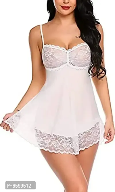 Women  Lace Babydoll Lingerie Sexy Mini Chemise Mesh Wedding Nightie Bridal Nightdress .-thumb0