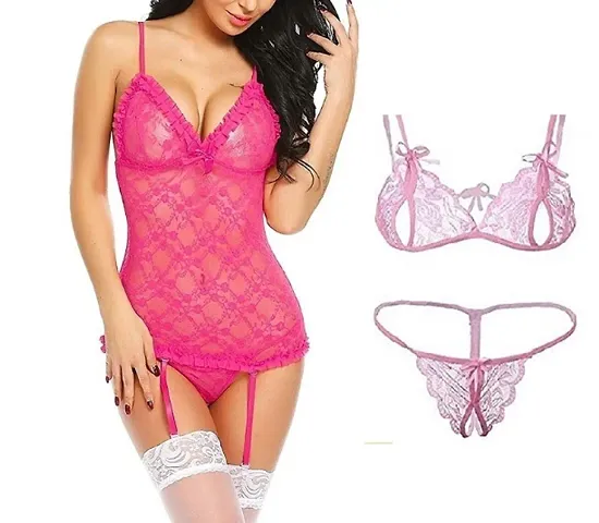 Combo Pack ! Women Mini Babydoll Lingerie and Bra Panty Lingerie Set .( Pack Of 2 )