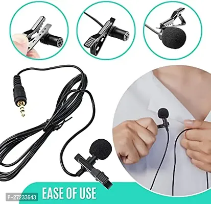 Collar Mic Voice Recording Filter Microphone for Singing YouTube Smartphones, Black-thumb3