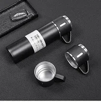 Stainless Steel Vacuum Flask and Flask Set 3 Steel Cups with Flask Combo (Multicolor)-thumb2