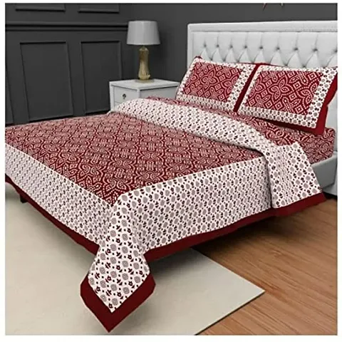 Butea Crape Double Bedsheet (210*245cm) with 2 Pillow Cover ( 45*70cm)/89 Chunari