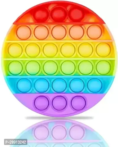 Rainbow Colour Popit Push pop Learning game Novelty Gifts for Adults and Children. Popping Sensory fidgets Bubble Toy - Autism and Special Needs silicone Stress Reliever - Flower Rainbow Colour  (Mult