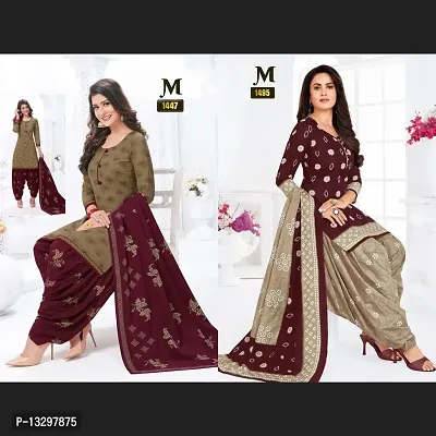 WOMEN CASUAL WEAR COMBO PRODUCT MULTICOLOUR CREPE UNSTITCHED SALWAR SUIT DRESS MATERIAL Pack of 2-thumb0