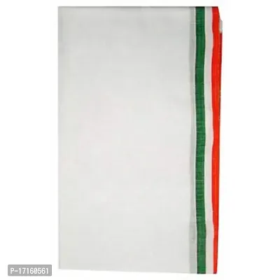 Bhagwati store Gamcha White Cotton gamcha Bath Towel Free Size with Border Latest Look,White tiranga Border Lines Pack of 1-thumb3