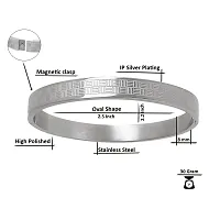 Sterling Silver Plated Stainless Steel Designer Cuff Kada for Unisex-thumb1