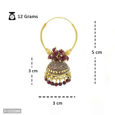 Saizen Gold Plated Traditional Meenakari Jhumki Earring For Girls/Women Alloy Jhumki Earring (Brown)-thumb2