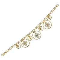 Saizen BR44 Gold Tone Style Handmade Adjustable Charm Bracelet for Girls/Womens-thumb1