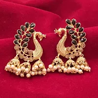 Saizen Metal Gold Plated and Pearl Jhumki Earrings for Women  Girls, Black-thumb2