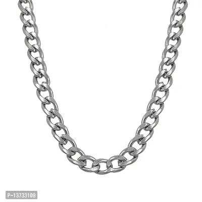 Saizen Silver  Stainless Steel Chain Necklace for Men (Silver)-thumb4