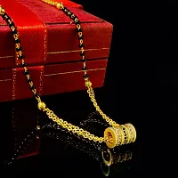 Gold plated Ad Mangalsutra tanmaniya Black Beaded Golden Chain Mangalsutra For Women-thumb4