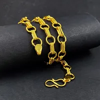 Saizen Designer Fancy Indian Polished Gold Plated Brass link Chain Gold Chain for Men-thumb4