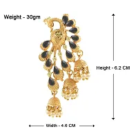 Saizen Gold-plated and Crystal and Citrine Black Jhumki Earrings for Women-thumb1