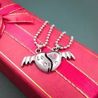 Valentine Day  Friendship Day Special For Couple with LOVE Letter Design Pendant with Chain-thumb2