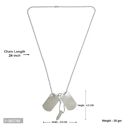 Silver Plated Dual Locket Pendent With Bullet  Chain-thumb4