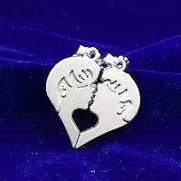 Couple Special Silver Plated Dual Heart Pendant Chain For Girls  Boys Stainless Steel Pendant-thumb4