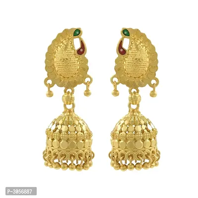 Women's Golden Alloy Earrings-thumb0