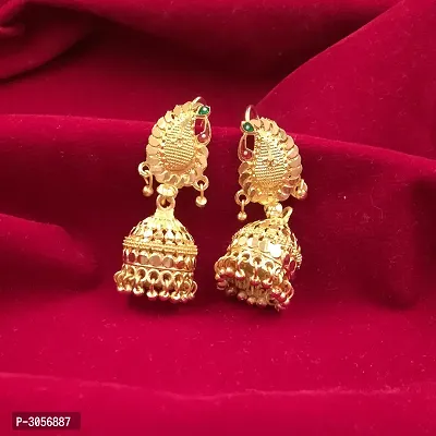 Women's Golden Alloy Earrings-thumb4