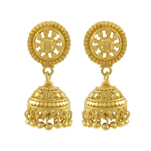 Ethnic Gold Plated Alloy Jhumki Earrings
