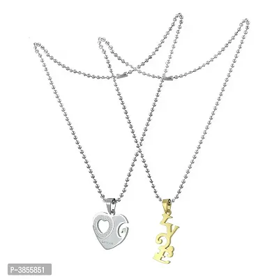 Love with Hearth Valentine Special Locket With Chain Stainless Steel Pendant For Couple-thumb5