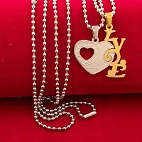 Love with Hearth Valentine Special Locket With Chain Stainless Steel Pendant For Couple-thumb3