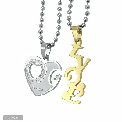 Love with Hearth Valentine Special Locket With Chain Stainless Steel Pendant For Couple