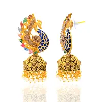 Wedding Traditional Peacock Jhumka Earrings-thumb2