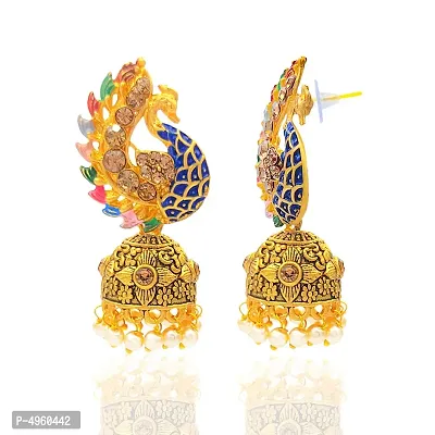 Wedding Traditional Peacock Jhumka Earrings-thumb3