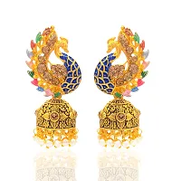Wedding Traditional Peacock Jhumka Earrings-thumb1