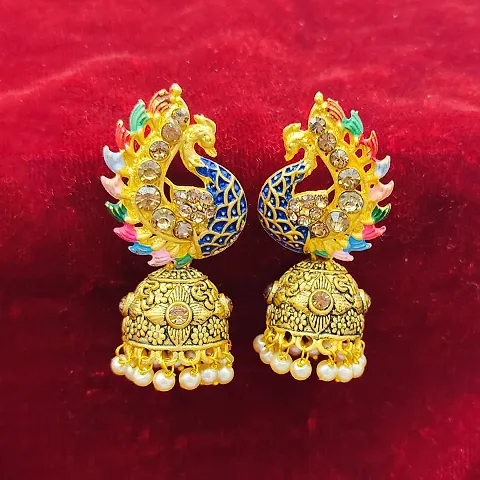 New Stylish Gold Plated Kundan Earring