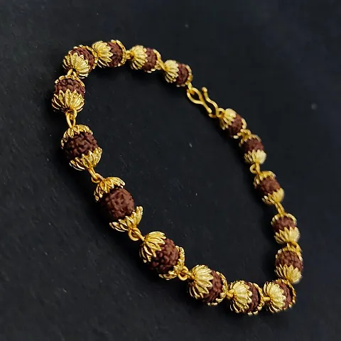 Trendy Gold Plated Rudraksha Bracelet